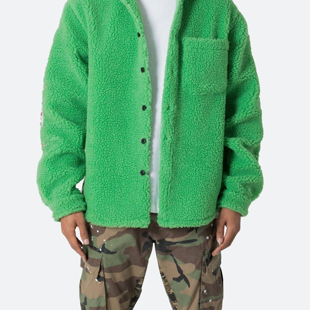 mnml Jewel Sherpa Jacket - Green Size SGreen / S